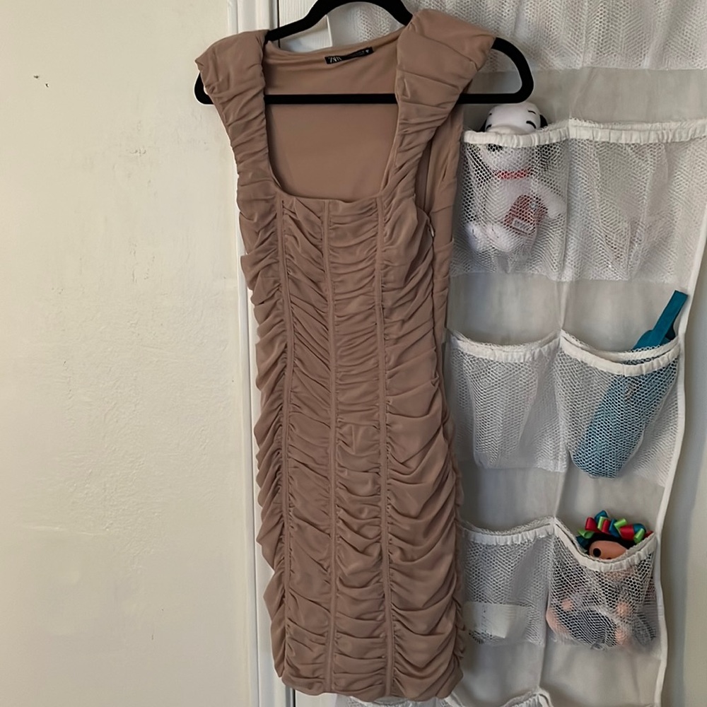 Zara nude mini dress